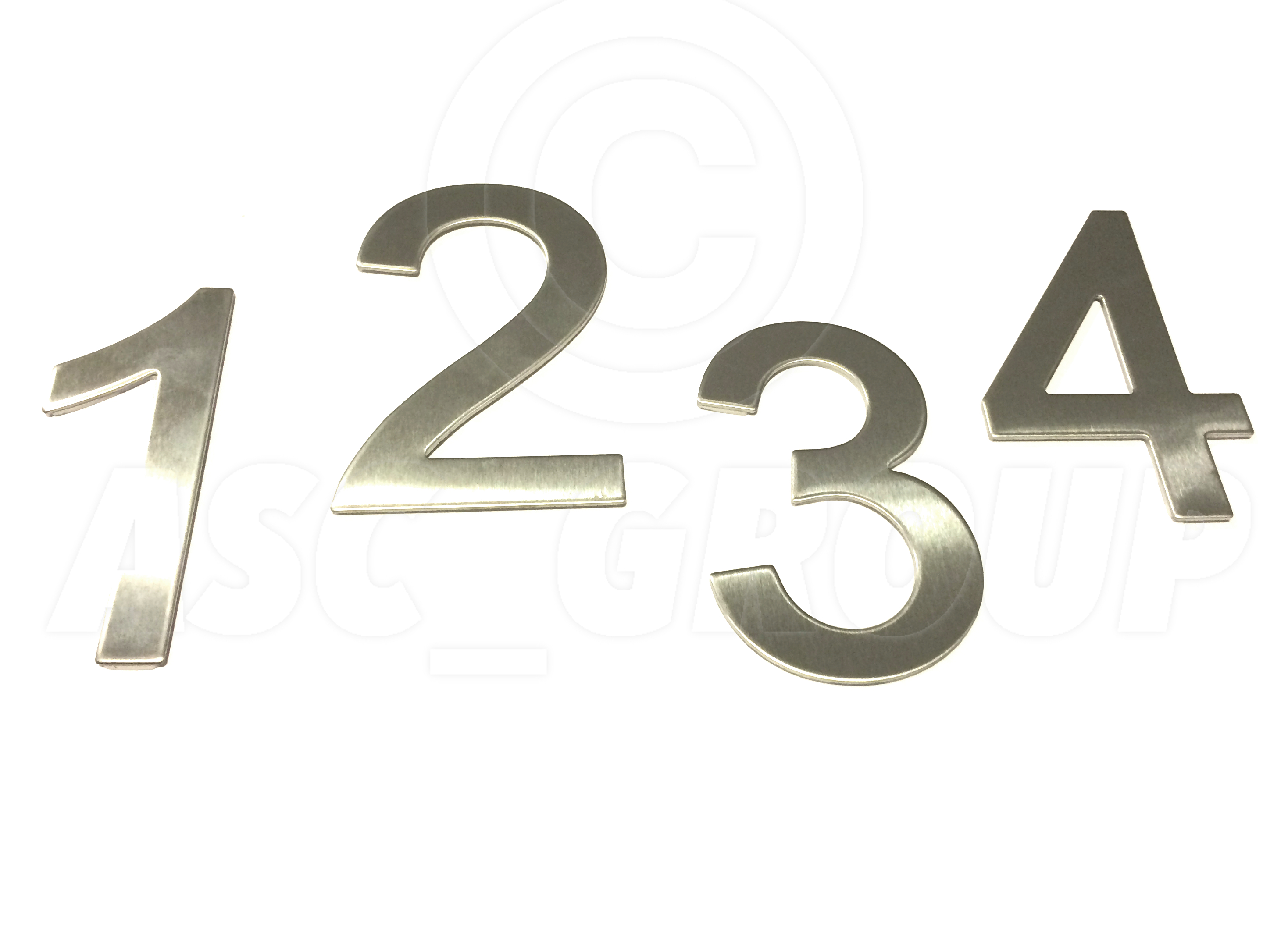 Brushed Stainless Steel House Numbers Stick on 3M Adhesive 10cm Tall